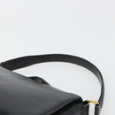 GUCCI Shoulder Bag Leather Black Gold Auth 185968-8