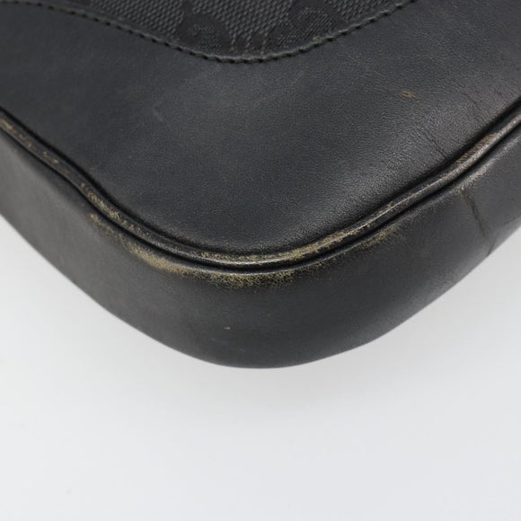 GUCCI GG Canvas Jackie Shoulder Bag Black Silver 001 3306 Auth 185970