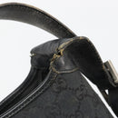 GUCCI GG Canvas Jackie Shoulder Bag Black Silver 001 3306 Auth 185970-15
