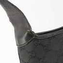 GUCCI GG Canvas Jackie Shoulder Bag Black Silver 001 3306 Auth 185970-16