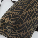 FENDI Zucca Canvas Mamma Baguette Shoulder Bag Black Brown Auth 185971SAM-18