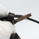FENDI Zucca Canvas Mamma Baguette Shoulder Bag Black Brown Auth 185971SAM-9