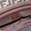 FENDI Zucca Canvas Mamma Baguette Shoulder Bag Black Brown Auth 185971SAM-19