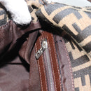 FENDI Zucca Canvas Mamma Baguette Shoulder Bag Black Brown Auth 185971SAM-22