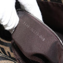 FENDI Zucca Canvas Mamma Baguette Shoulder Bag Black Brown Auth 185971SAM-11