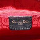 Christian Dior Lady Dior Canage Bag Lamb Skin 2way Black Gold Auth 185972SAM-19