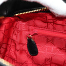 Christian Dior Lady Dior Canage Bag Lamb Skin 2way Black Gold Auth 185972SAM-22