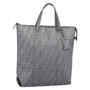 FENDI Zucca Canvas Mamma Baguette Hand Bag PVC Gray Silver Auth 185974-1
