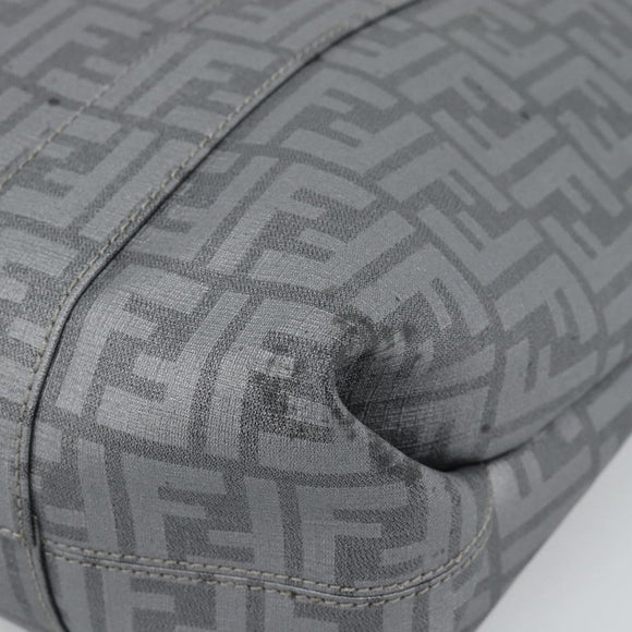 FENDI Zucca Canvas Mamma Baguette Hand Bag PVC Gray Silver Auth 185974
