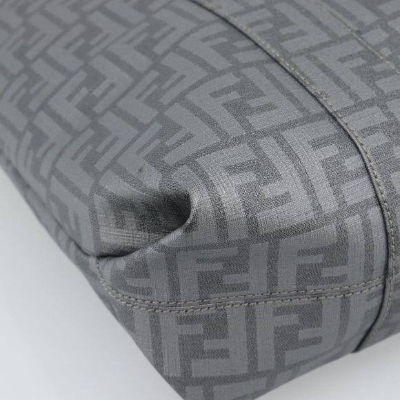 FENDI Zucca Canvas Mamma Baguette Hand Bag PVC Gray Silver Auth 185974