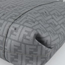 FENDI Zucca Canvas Mamma Baguette Hand Bag PVC Gray Silver Auth 185974-16