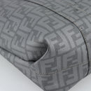 FENDI Zucca Canvas Mamma Baguette Hand Bag PVC Gray Silver Auth 185974-17