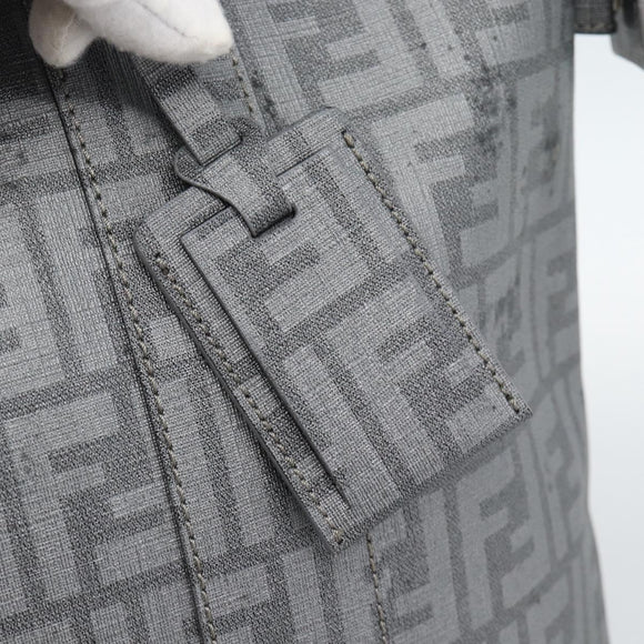 FENDI Zucca Canvas Mamma Baguette Hand Bag PVC Gray Silver Auth 185974