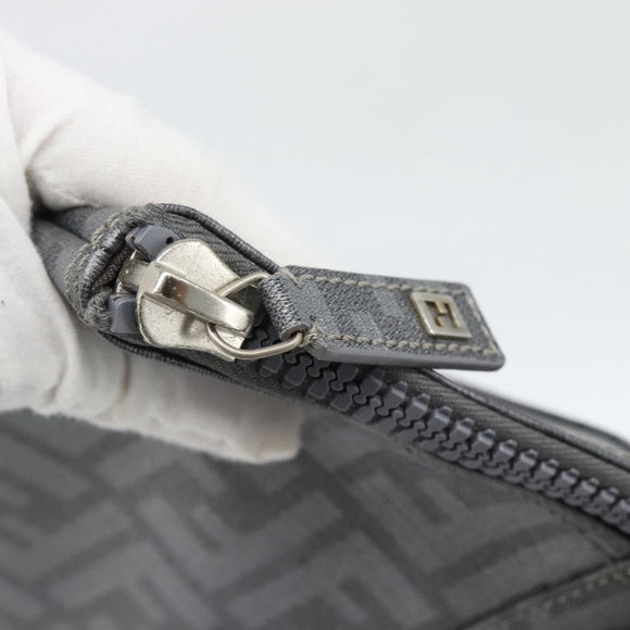 FENDI Zucca Canvas Mamma Baguette Hand Bag PVC Gray Silver Auth 185974