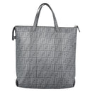 FENDI Zucca Canvas Mamma Baguette Hand Bag PVC Gray Silver Auth 185974-2