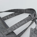 FENDI Zucca Canvas Mamma Baguette Hand Bag PVC Gray Silver Auth 185974-14