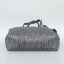 FENDI Zucca Canvas Mamma Baguette Hand Bag PVC Gray Silver Auth 185974-5