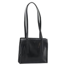 PRADA Tote Bag Leather Black Silver Auth 185975-1