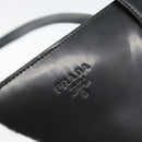 PRADA Tote Bag Leather Black Silver Auth 185975-17