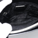 PRADA Tote Bag Leather Black Silver Auth 185975-11