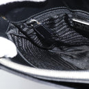 PRADA Tote Bag Leather Black Silver Auth 185975-20
