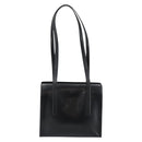 PRADA Tote Bag Leather Black Silver Auth 185975-13