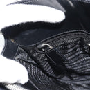 PRADA Tote Bag Leather Black Silver Auth 185975-21