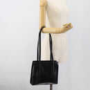 PRADA Tote Bag Leather Black Silver Auth 185975-25