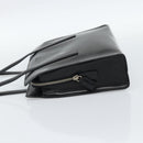 PRADA Tote Bag Leather Black Silver Auth 185975-3