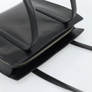 PRADA Tote Bag Leather Black Silver Auth 185975-6