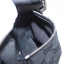 GUCCI GG Canvas Waist Bag Black Silver 28566 Auth 185976-20
