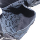 GUCCI GG Canvas Waist Bag Black Silver 28566 Auth 185976-11