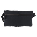 GUCCI GG Canvas Waist Bag Black Silver 28566 Auth 185976-2