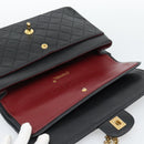 CHANEL Matelasse 25 Chain Shoulder Bag Lamb Skin Black Gold CC Auth 185980SAM-18
