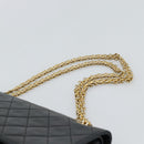 CHANEL Matelasse 25 Chain Shoulder Bag Lamb Skin Black Gold CC Auth 185980SAM-14