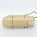 Miu Miu Hand Bag Leather 2way Beige Gold Auth 185981A-5
