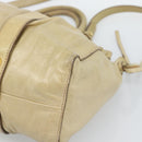 Miu Miu Hand Bag Leather 2way Beige Gold Auth 185981A-10