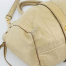 Miu Miu Hand Bag Leather 2way Beige Gold Auth 185981A-15