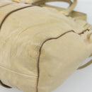 Miu Miu Hand Bag Leather 2way Beige Gold Auth 185981A-16