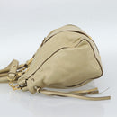 Miu Miu Hand Bag Leather 2way Beige Gold Auth 185981A-3