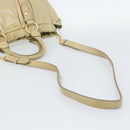 Miu Miu Hand Bag Leather 2way Beige Gold Auth 185981A-9