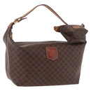 CELINE Macadam Canvas Hand Bag PVC Leather Brown Gold Auth 185986A-1