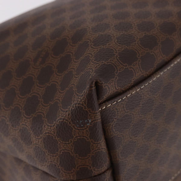 CELINE Macadam Canvas Hand Bag PVC Leather Brown Gold Auth 185986A