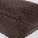 CELINE Macadam Canvas Hand Bag PVC Leather Brown Gold Auth 185986A-14