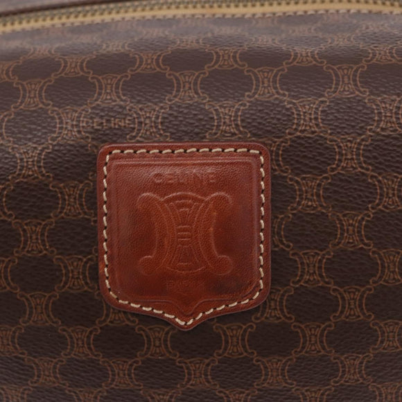 CELINE Macadam Canvas Hand Bag PVC Leather Brown Gold Auth 185986A