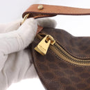 CELINE Macadam Canvas Hand Bag PVC Leather Brown Gold Auth 185986A-10