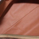 CELINE Macadam Canvas Hand Bag PVC Leather Brown Gold Auth 185986A-11