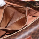 CELINE Macadam Canvas Hand Bag PVC Leather Brown Gold Auth 185986A-21