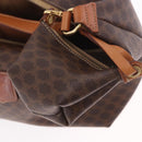 CELINE Macadam Canvas Hand Bag PVC Leather Brown Gold Auth 185986A-23