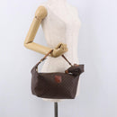 CELINE Macadam Canvas Hand Bag PVC Leather Brown Gold Auth 185986A-25